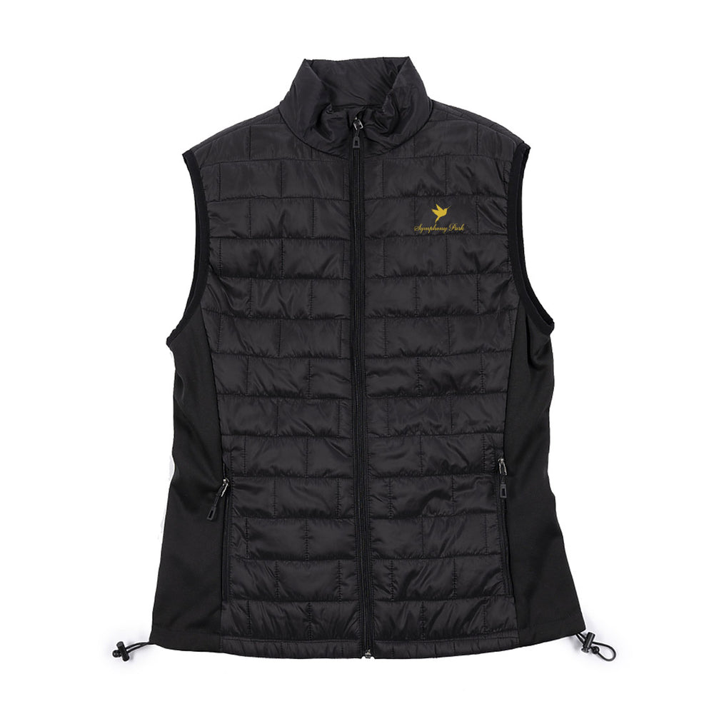 Symphony Park - Ladies Puffer Vest (Black / Gold Thread)