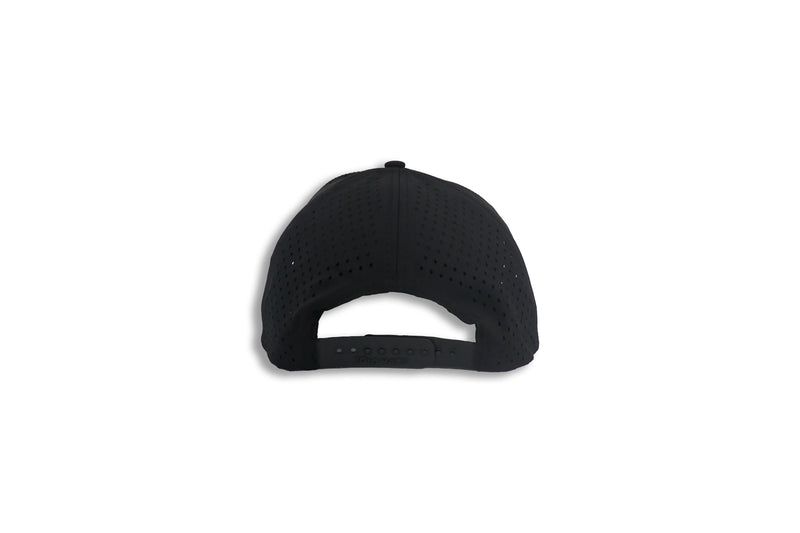 1010 Five-Panel Rope Performance Cap, Black with White Rope, back