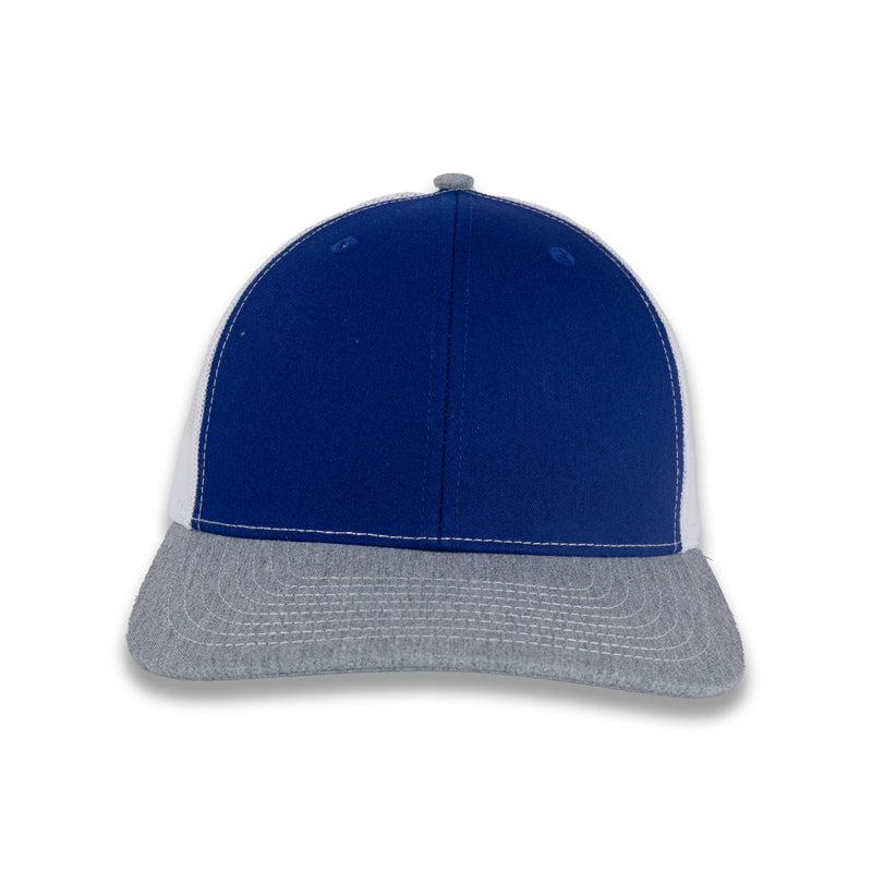 Richardson 112 Tri-Color Trucker - Royal/White/Heather Gray