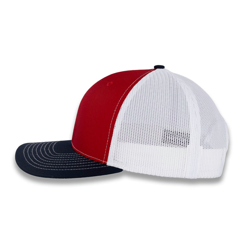 Richardson 112 Tri-Color Trucker - Red/White/Navy