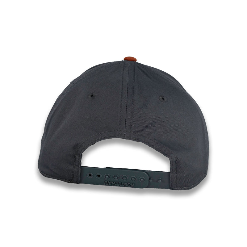 Richardson Tri-Color Twill Trucker -Heather Gray/Charcoal/Dark Orange
