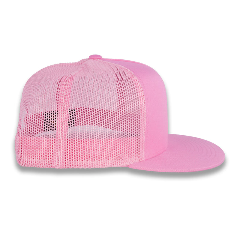 Yupoong Five-Panel Classic Mesh Trucker's Cap - Pink
