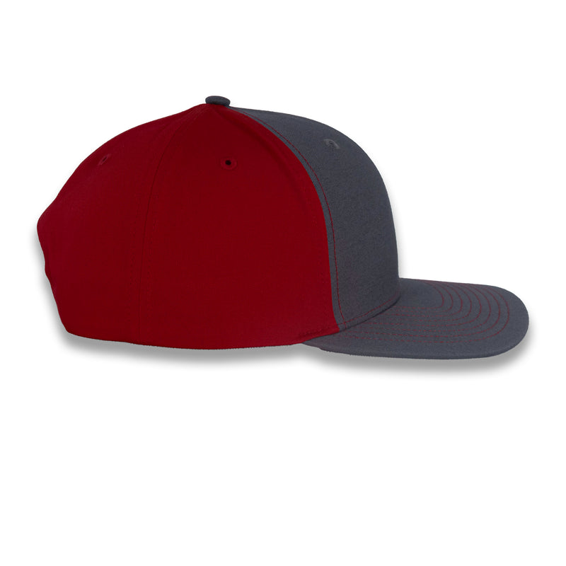 Richardson Split Twill Trucker - Charcoal/Red
