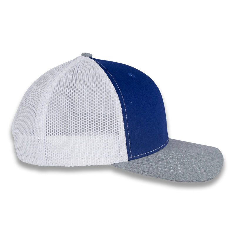 Richardson 112 Tri-Color Trucker - Royal/White/Heather Gray