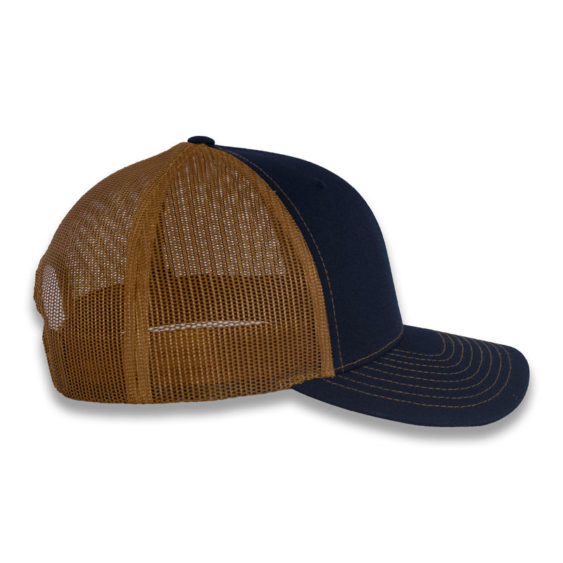 Richardson 112 Split Trucker - Navy/Carmel
