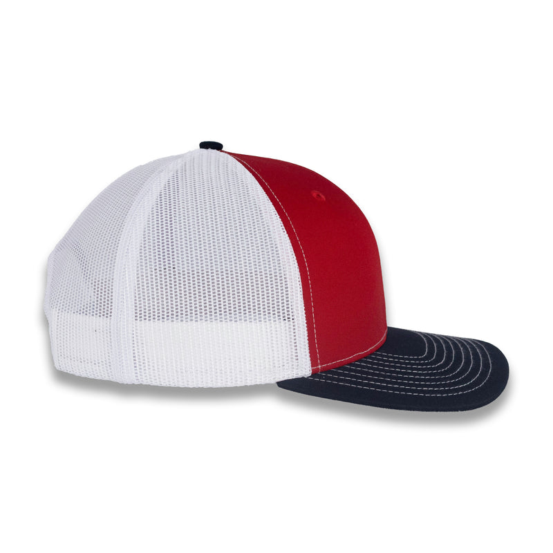 Richardson 112 Tri-Color Trucker - Red/White/Navy