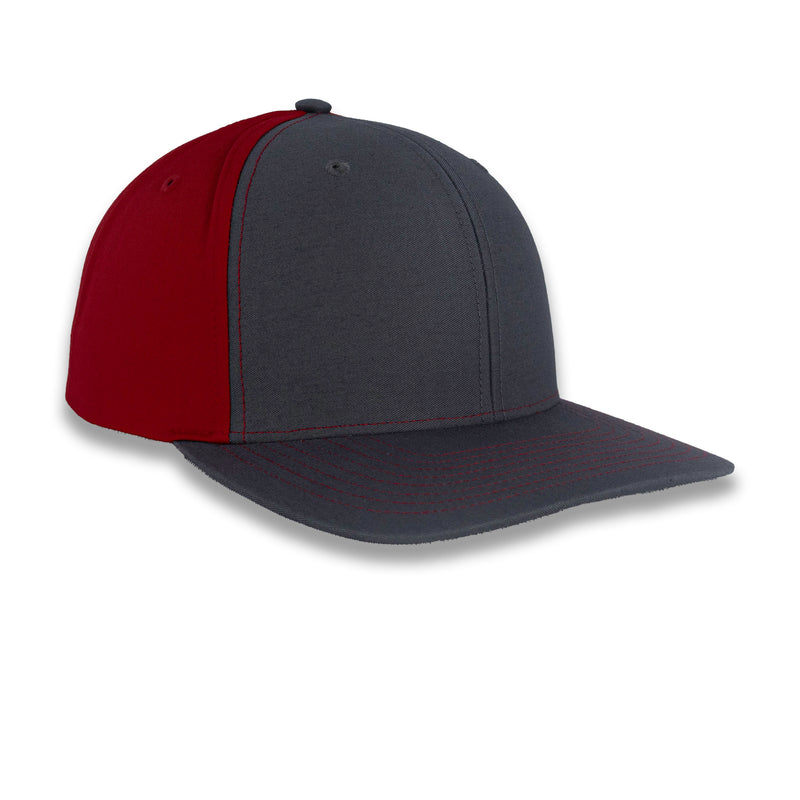 Richardson Split Twill Trucker - Charcoal/Red