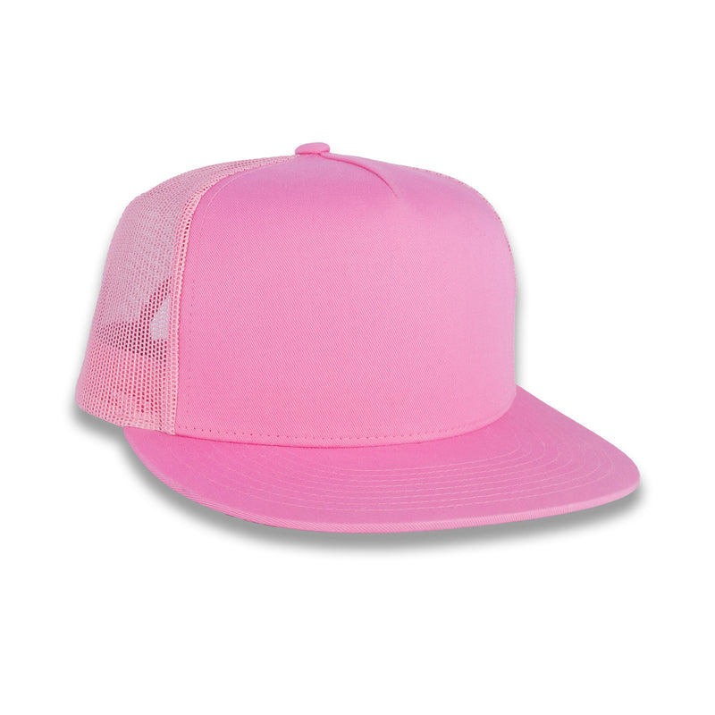 Yupoong Five-Panel Classic Mesh Trucker's Cap - Pink
