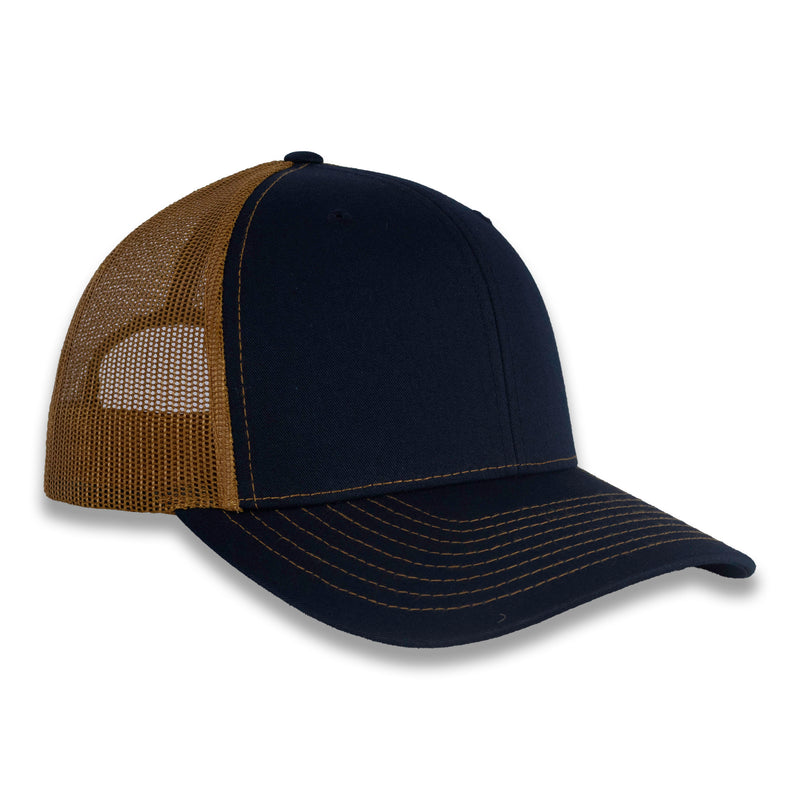 Richardson 112 Split Trucker - Navy/Carmel