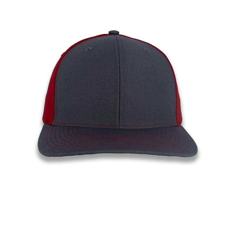 Richardson Split Twill Trucker - Charcoal/Red