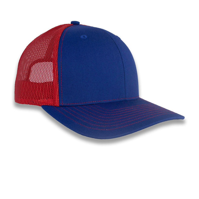 Richardson 112 Split Trucker - Royal/Red