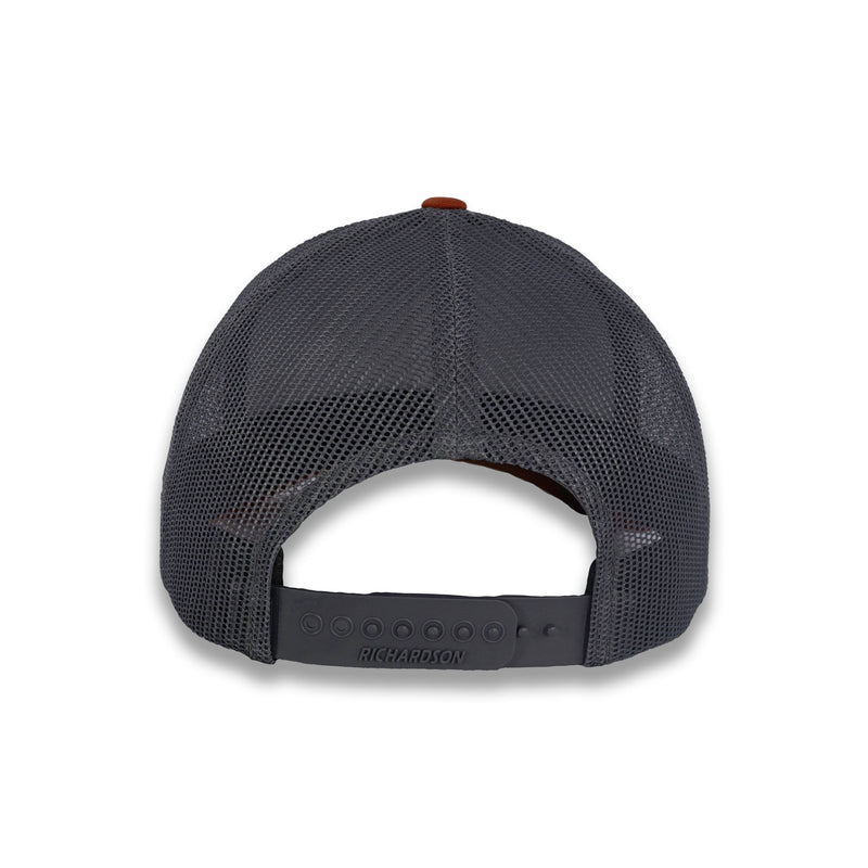 Richardson 112 Tri-Color Trucker - Heather Gray/Charcoal/Dark Orange
