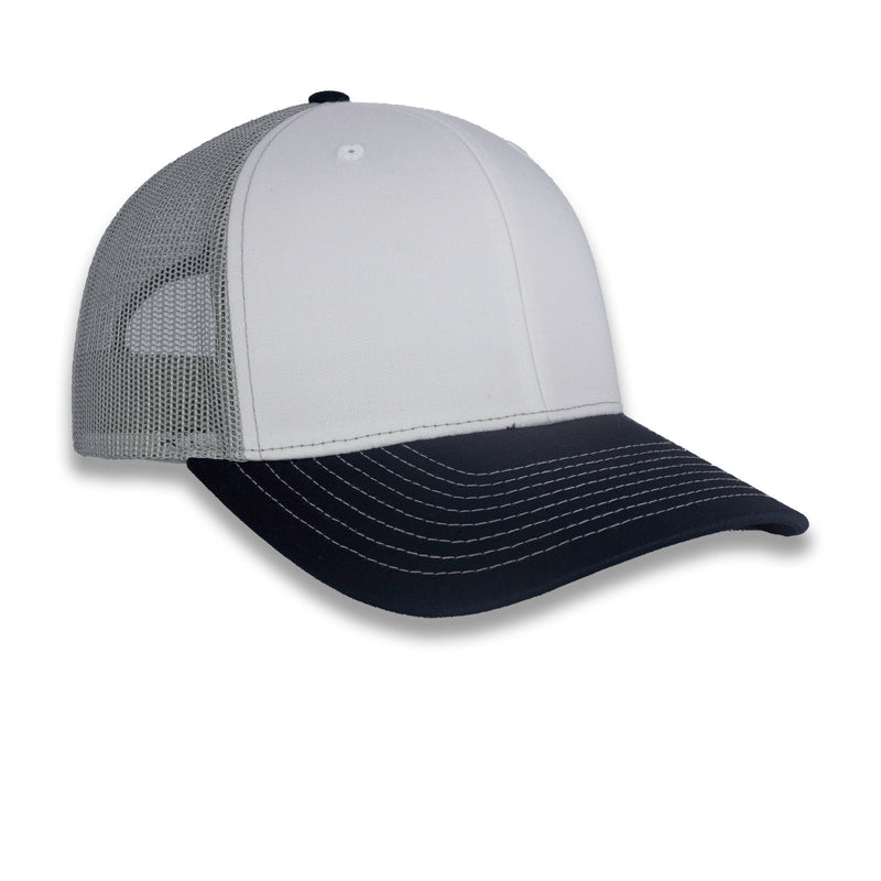 Richardson 112 Tri-Color Trucker - White/Aluminum/Navy