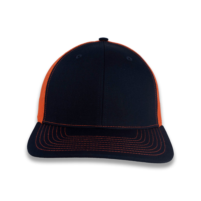 Richardson 112 Split Trucker - Navy/Orange