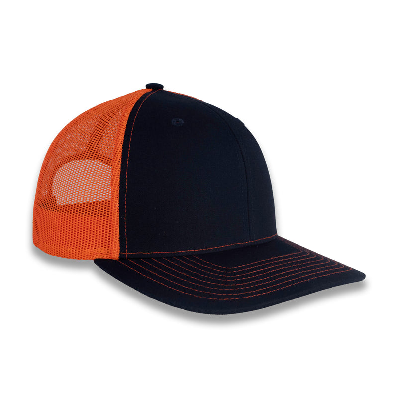 Richardson 112 Split Trucker - Navy/Orange
