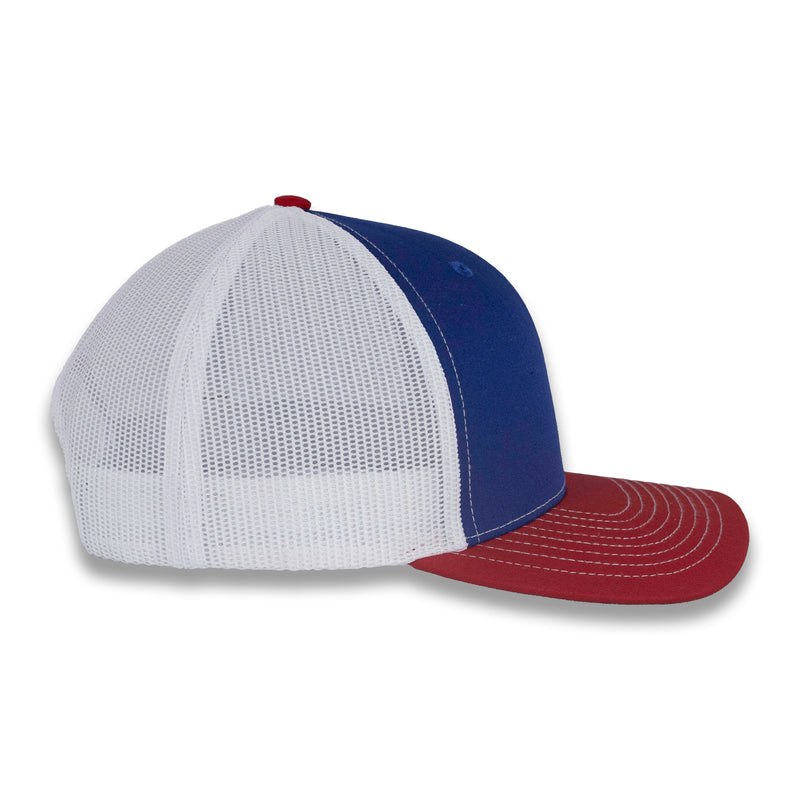 Richardson 112 Tri-Color Trucker - Royal/White/Red