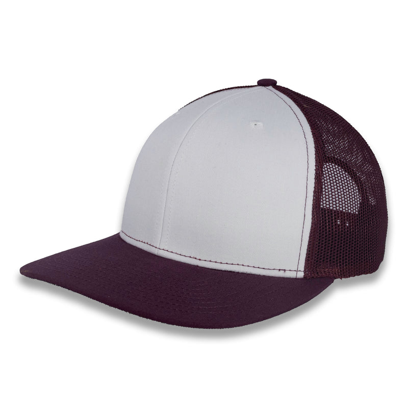Richardson 112 Split Trucker - White/Maroon