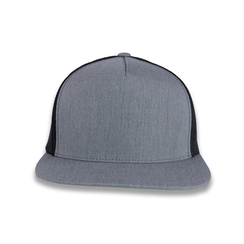 Yupoong Five-Panel Classic Mesh Trucker's Cap - Heather Gray/Black