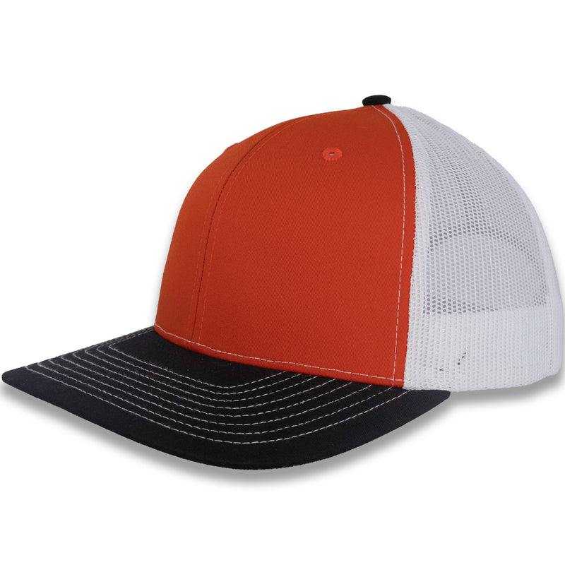 Richardson 112 Tri-Color Trucker - Orange/White/Black