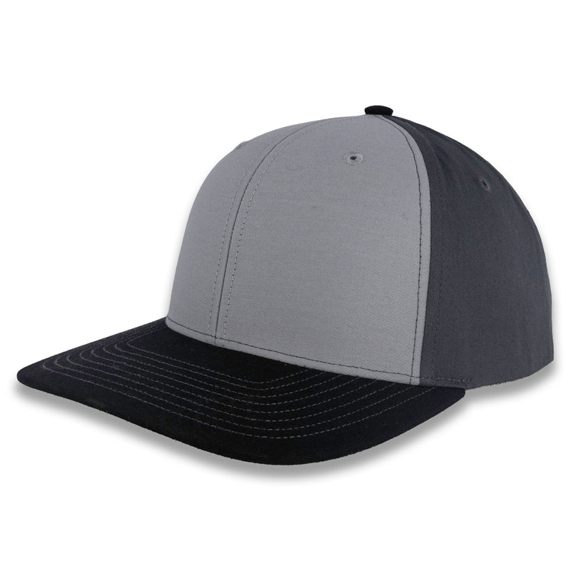 Richardson Tri-Color Twill Trucker - Gray/Charcoal/Black