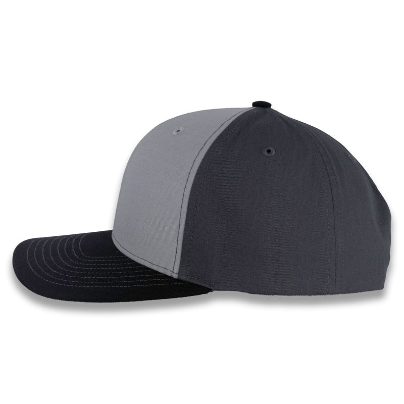 Richardson Tri-Color Twill Trucker - Gray/Charcoal/Black