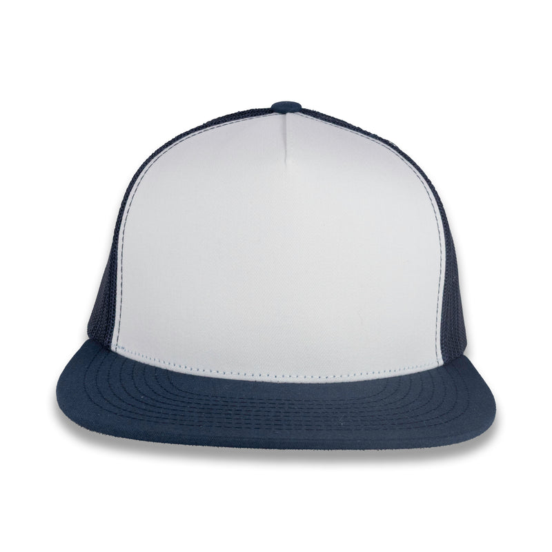 Yupoong Five-Panel Classic Mesh Trucker's Cap - Navy/White/Navy