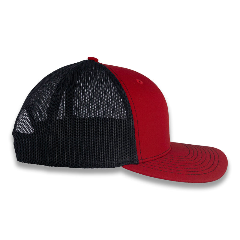 Richardson 112 Split Trucker - Red/Black