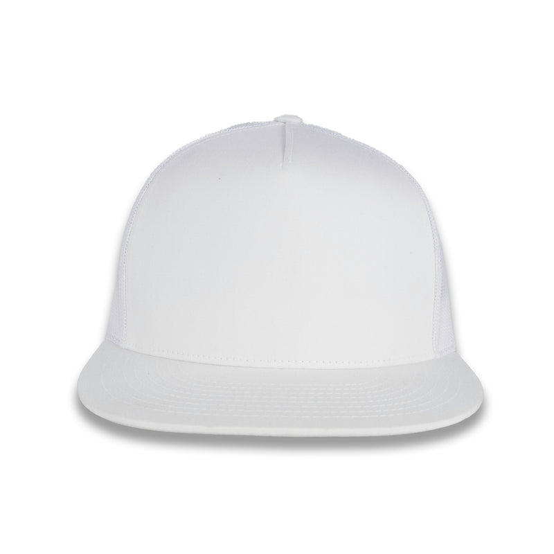 Yupoong Five-Panel Classic Mesh Trucker's Cap - White