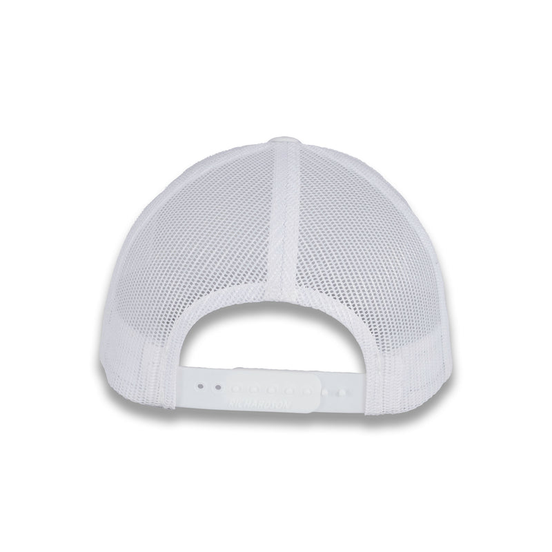 Richardson Five Panel Trucker with Rope Cap - White With Black Rope