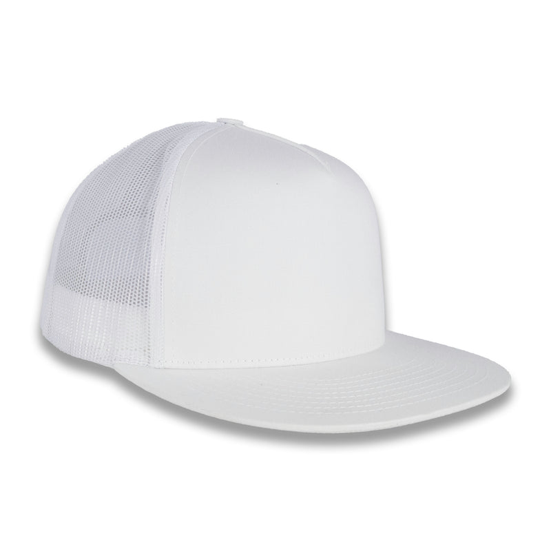 Yupoong Five-Panel Classic Mesh Trucker's Cap - White