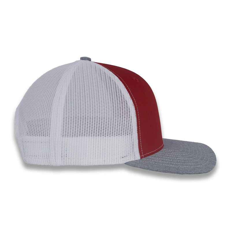Richardson 112 Tri-Color Trucker - Red/White/Heather Gray