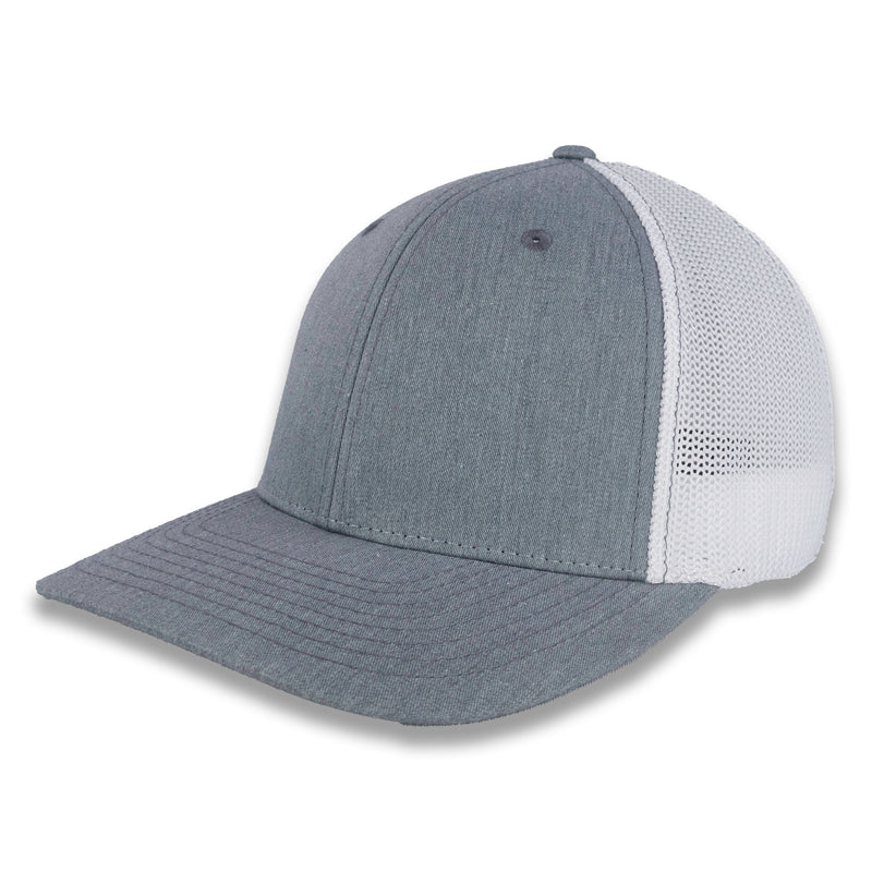 Richardson R-Flex Trucker Cap - Heather Gray/White
