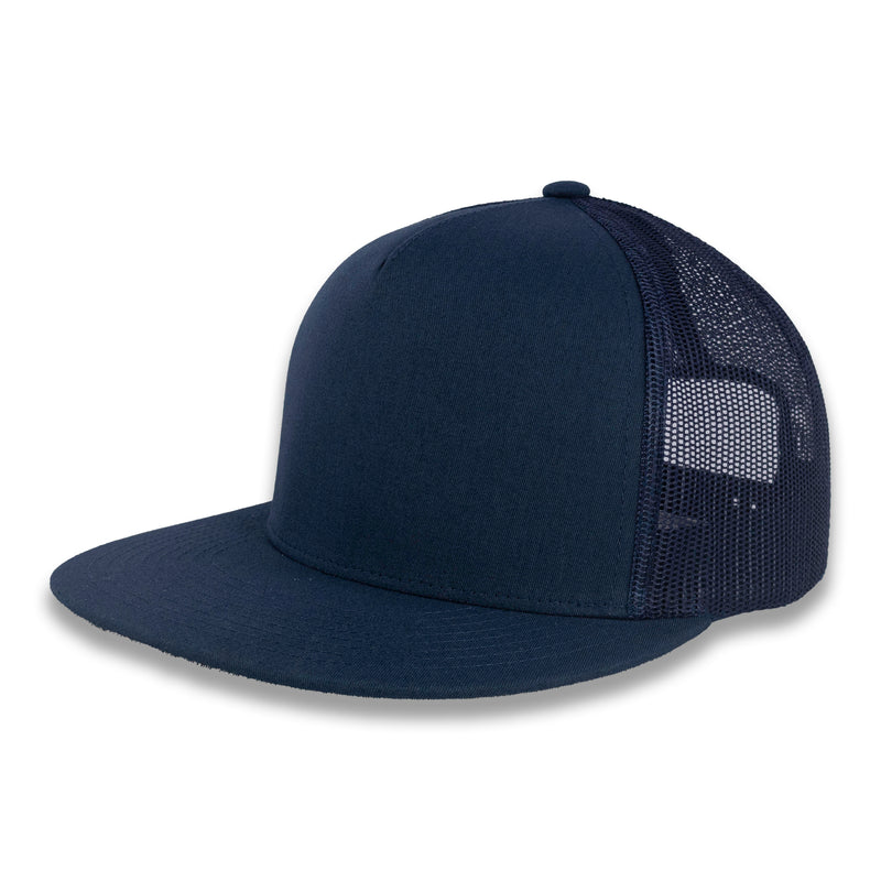 Yupoong Five-Panel Classic Mesh Trucker's Cap - Navy