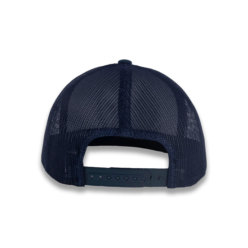 Yupoong Five-Panel Classic Mesh Trucker's Cap - Navy