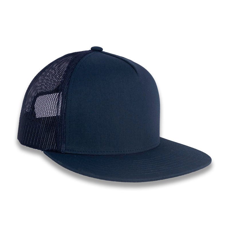 Yupoong Five-Panel Classic Mesh Trucker's Cap - Navy