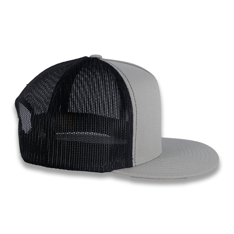 Yupoong Five-Panel Classic Mesh Trucker's Cap - Silver/Black