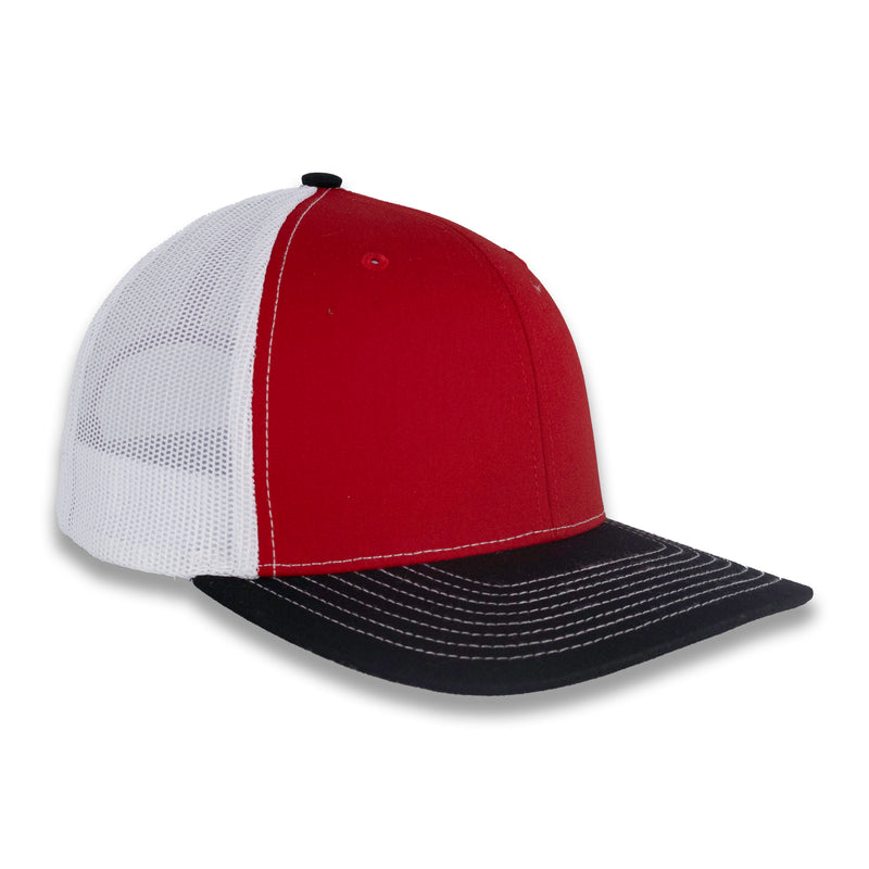 Richardson 112 Tri-Color Trucker - Red/White/Black