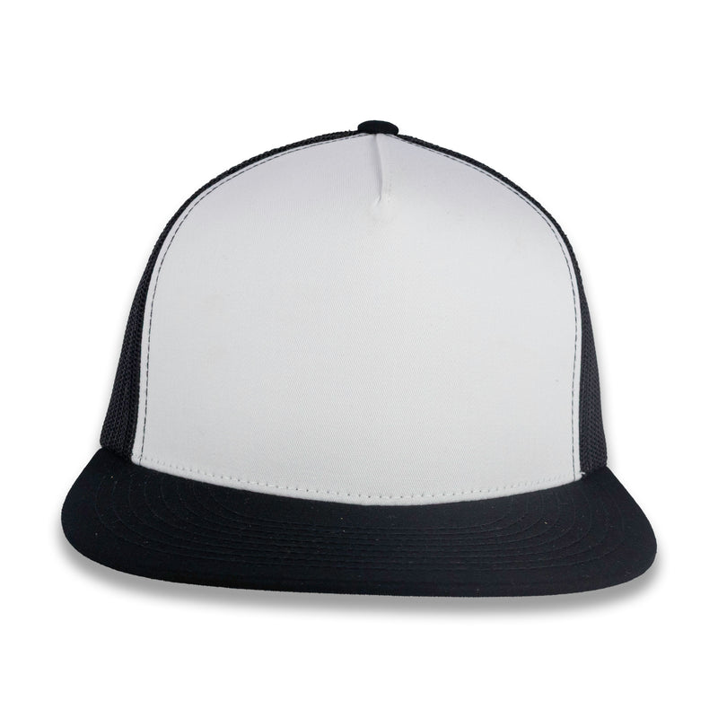 Yupoong Five-Panel Classic Mesh Trucker's Cap - Black/White/Black