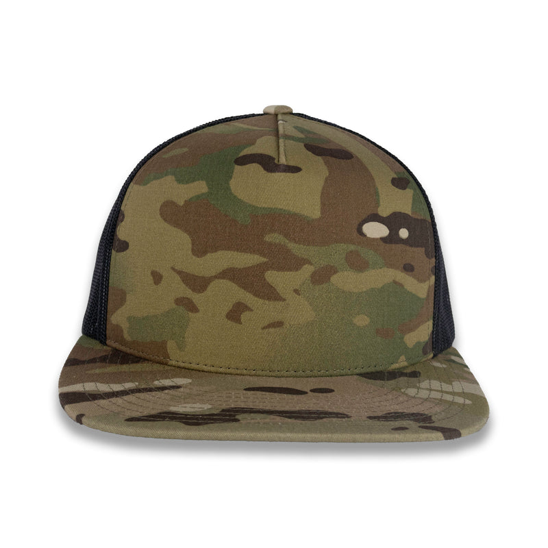Yupoong Five-Panel Classic Mesh Trucker's Cap - Multicam Green/Black
