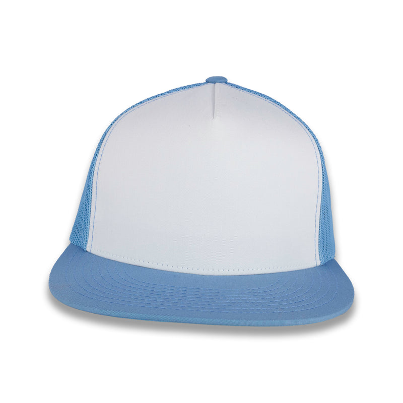 Yupoong Five-Panel Classic Mesh Trucker's Cap - Carolina Blue/White/Carolina Blue