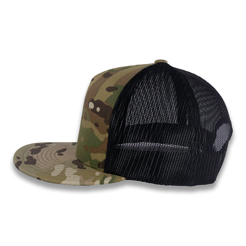 Yupoong Five-Panel Classic Mesh Trucker's Cap - Multicam Green/Black