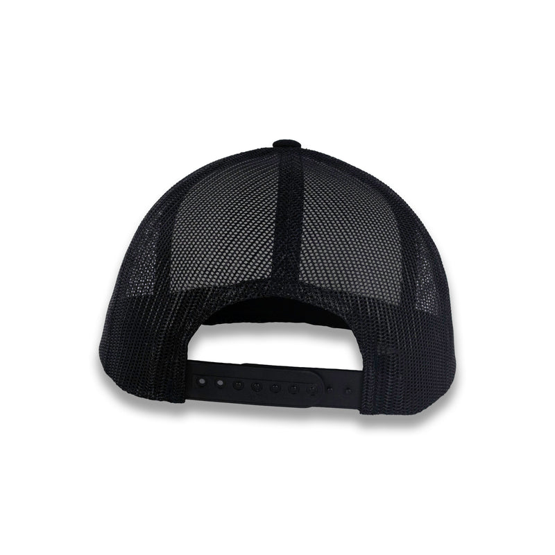 Yupoong Five-Panel Classic Mesh Trucker's Cap - Black/White/Black