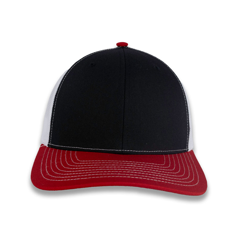 Richardson 112 Tri-Color Trucker - Black/White/Red