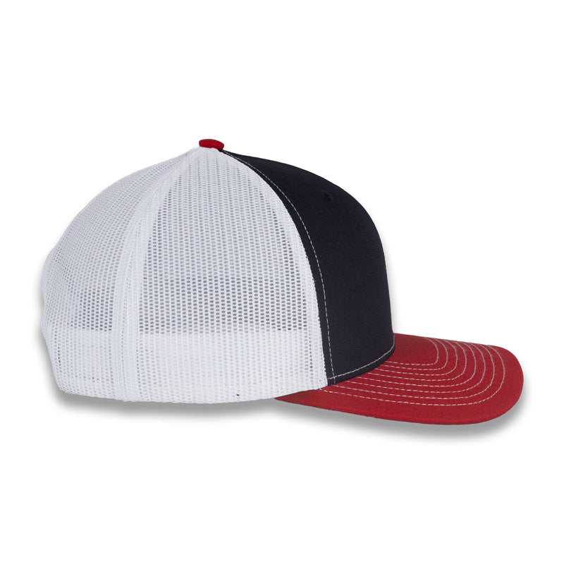 Richardson 112 Tri-Color Trucker - Black/White/Red