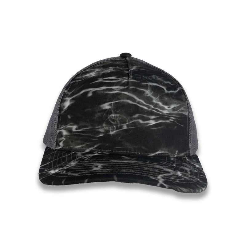 Richardson Five Panel Trucker - Mossy Oak - Elements Blacktip/Charcoal