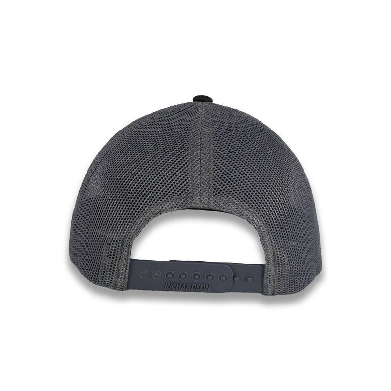 Richardson Five Panel Trucker - Mossy Oak - Elements Blacktip/Charcoal