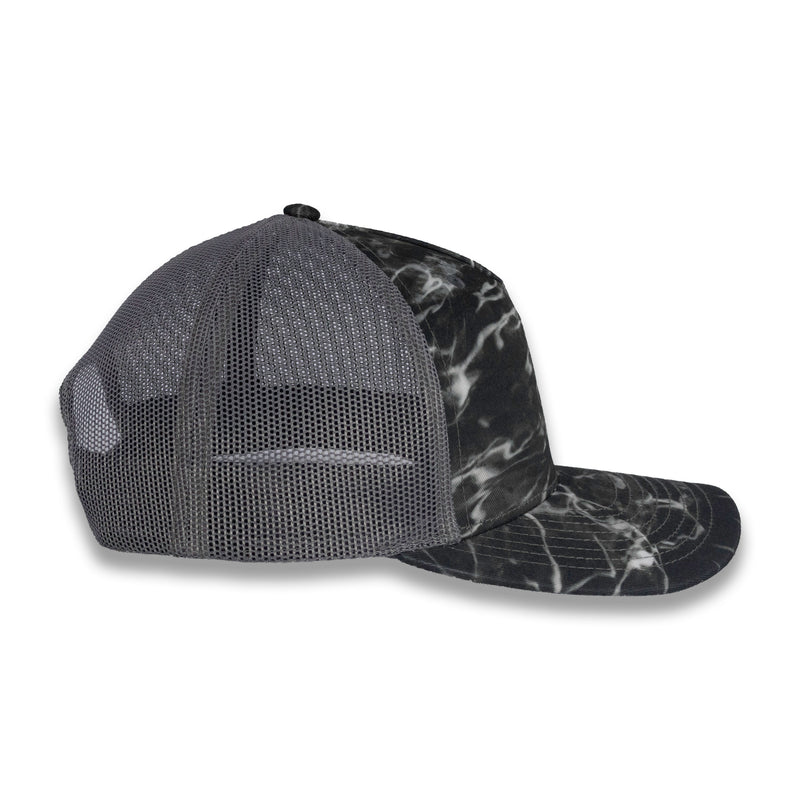 Richardson Five Panel Trucker - Mossy Oak - Elements Blacktip/Charcoal
