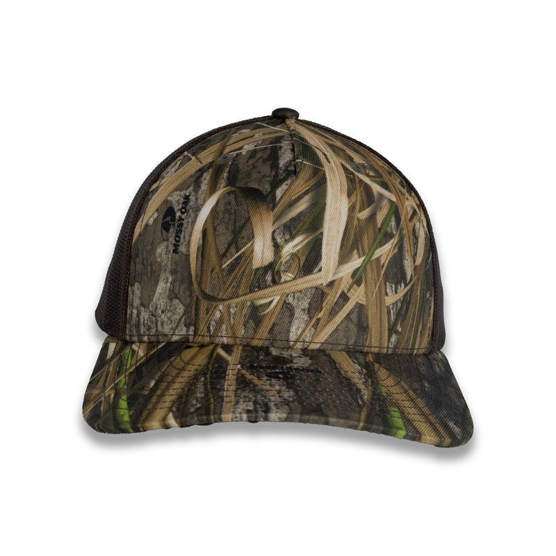 Richardson Five Panel Trucker - Mossy Oak - Habitat/Brown