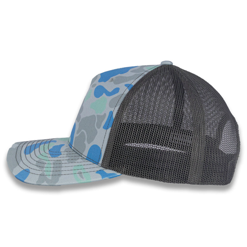 Richardson Five Panel Trucker - Duck - Saltwater Duck Camo Charcoal