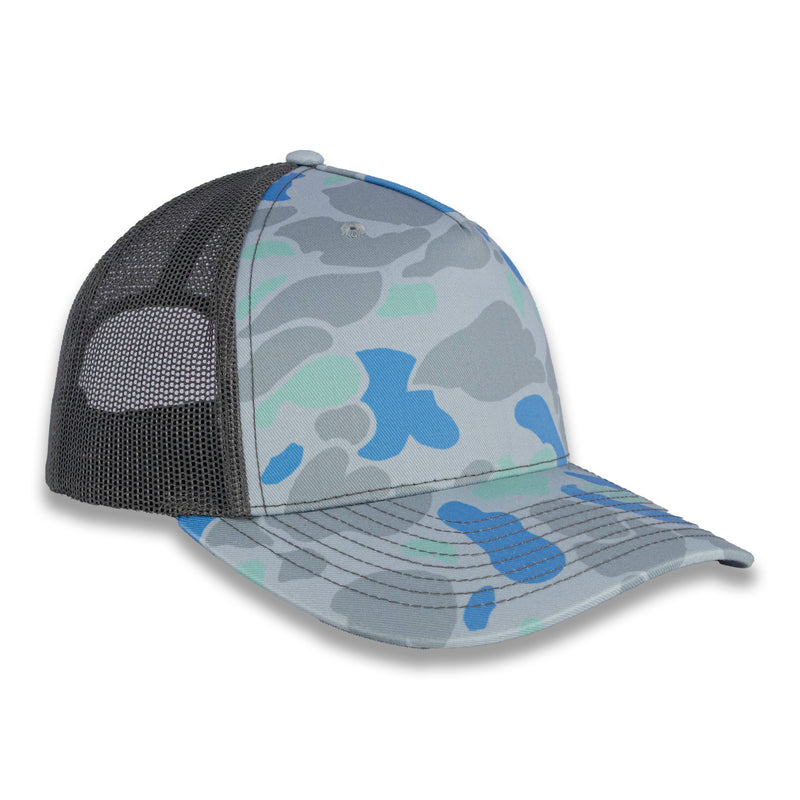 Richardson Five Panel Trucker - Duck - Saltwater Duck Camo Charcoal